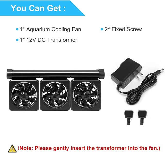 DaToo 3 Fans Aquarium Chiller Fish Tank Fan Aquarium Cooling Fan, 1 Yr Warranty