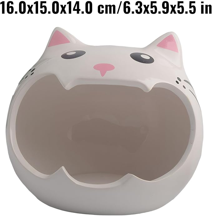 Ceramic Pet Nest for Small Animals - Hamster Ceramic House with Smooth Interior, Enclosed Hideout for Comfortable Shelter and Ventilation
