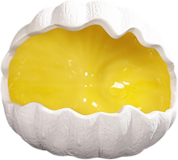 Ceramic Hamster Nest Habitat Hideaway Cooling Pet House Decorative Nest for Gerbil Mice Hedgehog Chinchilla Dwarf, Yellow