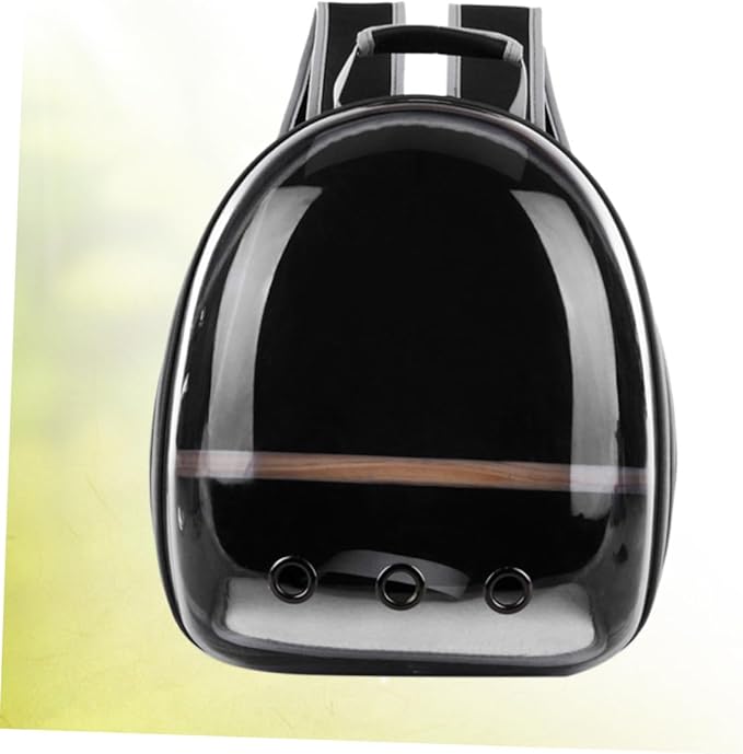 Abaodam Portable Parrot Carrier Backpack Breathable Design and Wooden Perch Outdoor Travel for Birds Black Includes Stand