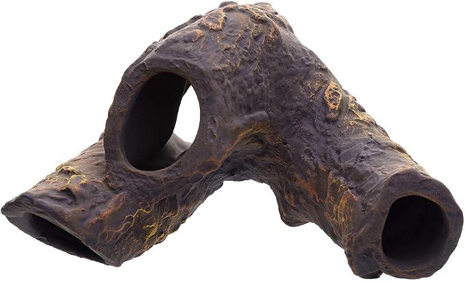 Aquarium Ceramic Decorations Cave Betta Stone Decor - Aquarium Fish Tank Hideway Decor for breeding Cichlids Plecos Betta Toys Hideout (Snag)