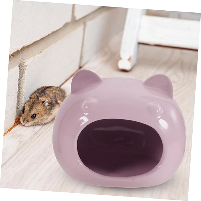 Toddmomy Ceramic Hamster Hideout Bed Cooling Pet Bed for Small Animals Guinea Pig Hedgehog