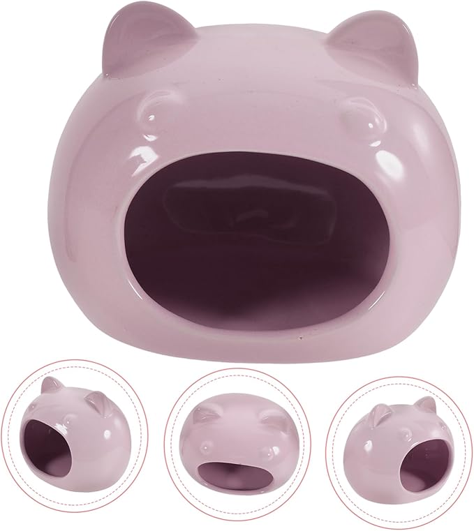 BESPORTBLE Cozy Ceramic Hamster Hideout House Adorable Small Pet Bed for Guinea Pigs Rats and Hedgehogs Lightweight and Portable Design Light Purple