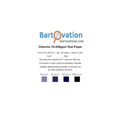 Chlorine Sanitizer Paper Test Strips, 10-200 ppm, 100-Pack | Sani Test Strips, Food Service, Restaurant, Precision Bleach, Made in USA