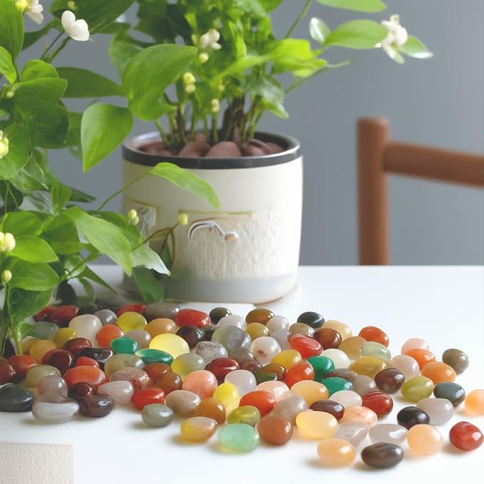 Colored Bee Bath Marbles Landscaping Decorative Glass Vase Polished Rocks | Garden Potted Plant,Tumbled Mancala Stones,Indoor Agate,Crystal,DIY,Aquarium Gravel,Terrarium Fish Tanks