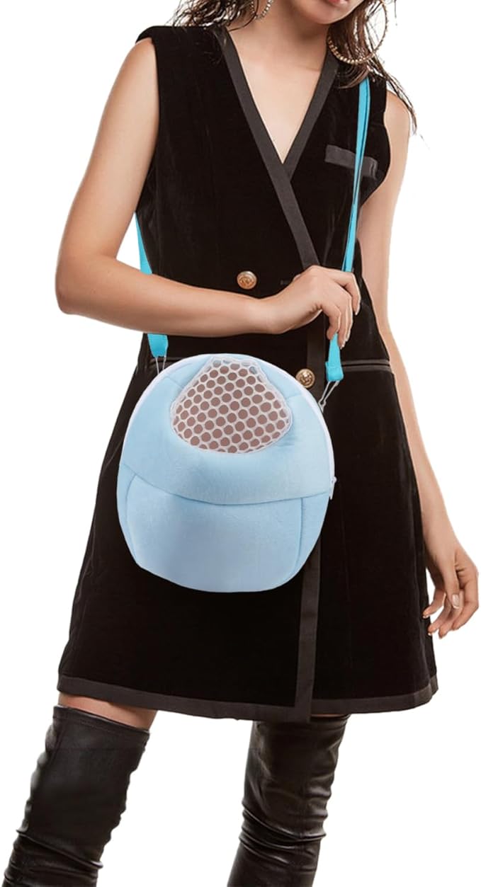 Hypeety Pet Carrier Bag Pet Sling Carrier Backpack Portable Travel Backpack Breathable Outgoing Bag bonding Pouch for Small Pets Hedgehog Hamsters Sugar Glider Chinchilla Guinea Pig (Blue)
