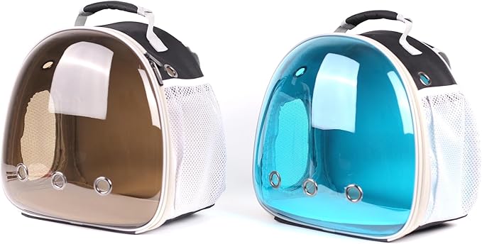WEVONIGU Bearded Dragon Travel Backpack Carrier with Porlarized Bubble Window for Small Animal,with Soft Warm Mat Set,Guinea Pig Cage for 2,Reptile Bag for Lizards Gecko Hedgehog Rat Parrot Birds