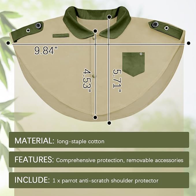 La La Pet Parrot Anti-Scratch Shoulder Protector Pet Bird Training Shoulder Cape Parrots Poop Shawl Diaper Flight Suits and Accessories for Macaws Cockatoos Parakeets Cockatiels Beige