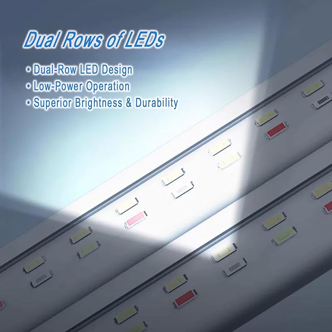 Led Aquarium Light Clip on Fish Tank Light Full Spectrum Plants Lights with Timer Auto On Off, 3 Colors Mode, 360° Adjustable 2 Light Bar, Aquarium Lamp Suitable for 16-32 Inch Fish Tank