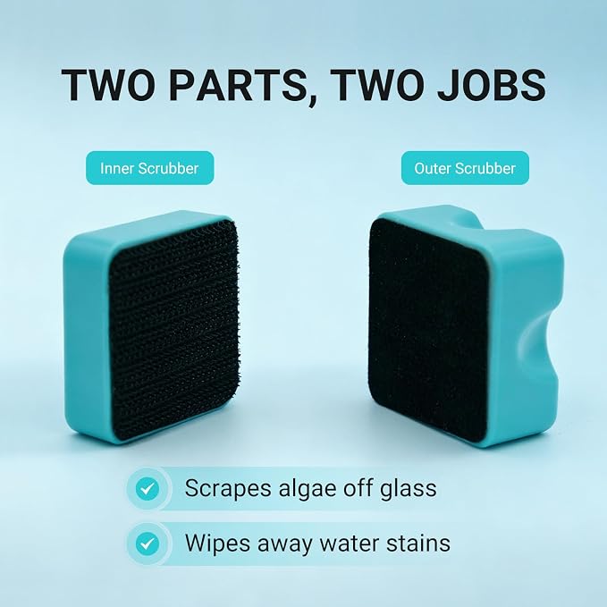Enhanced Magnetic Glass Algae Scraper for Aquariums | Nano & small sizes available, strong magnet, non-floatable, glass-safe, compact for betta & small aquariums