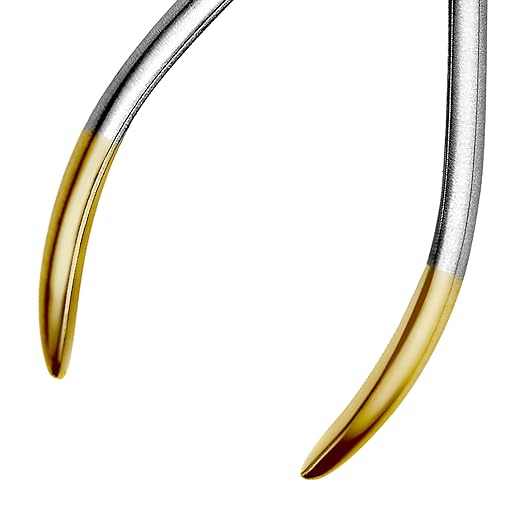 T/C Bird Beak Pliers with Cutter Loop Forming Pliers Wire Bending Tungsten Carbide Inserts Gold Handle Dental Instrument Supply 678-325