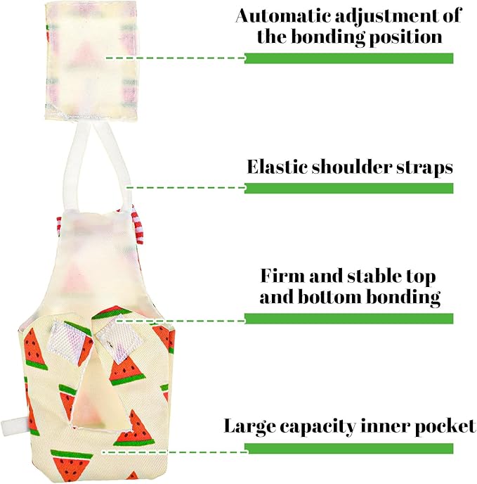 5 PCS Bird Diaper, Reusable Parrot Nappy Flight Suit Washable Pet Bird Diapers with Waterproof Inner Adjustable Straps for Parakeet Cockatiel Mini Macaw Budgie Lovebird Canary