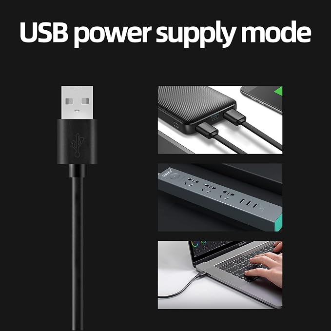 5W Aquarium Light, Full Spectrum USB Clip-on LED for Nano Tank | Full spectrum for plants, soft eye protection. Fits ≤0.8cm, 360° rotation. USB, 40% energy save. For 5gal