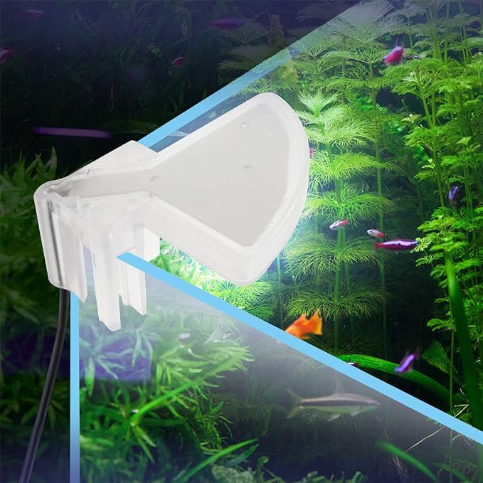 Aquarium LED Clip-On Light, White | Fan Shape, 600lm Ultra Bright, 5W, 110V 50-60HZ,12 LED, 5730 lamp Bead,Power Saving,Independent Switch Controller,ABS