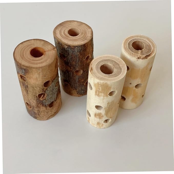ibasenice 2pcs Handmade Pet Chew Toys Apple Wood Nibbling Stick for Hamster Guinea Bunny Parrot Safe