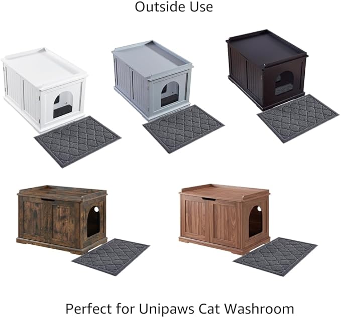 unipaws Cat Litter Trapping Mat, Litter Box Scatter Control Pad, Litter Free Floors and Urine Waterproof, Gentle on Paws, No Phthalate