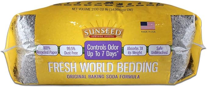Sunseed 18222 Fresh World Bedding for Small Animals, Original Gray - 2130 Cubic Inch