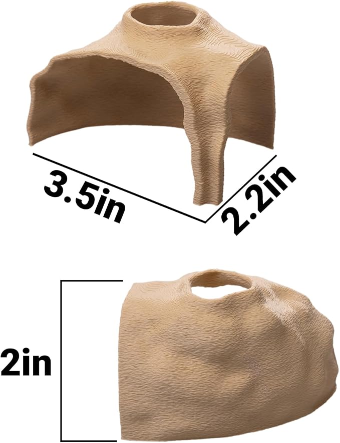 Aquarium Cave – Rock Texture Fish Shelter with 180° Viewing Angle, Betta Fish Tank Accessories, Shrimp & Snails – Aquarium Decor & Tunnel (Sand)