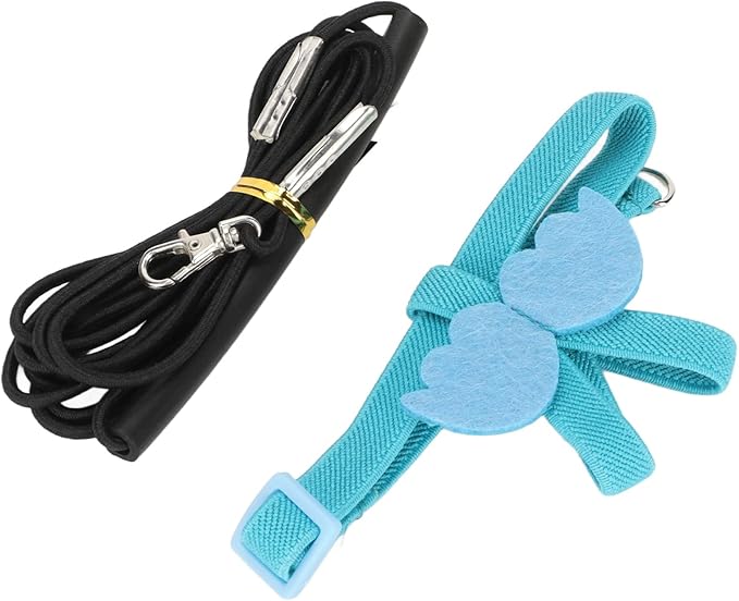 Pet Parrot Bird Harness Leash, Adjustable Parrot Nylon Leash Bird Flight Harness Vest, Bird Flying Clothes with Rope Parrot Flight Suit with Leash for Parakeets Cockatiels Conures Budgies(S)
