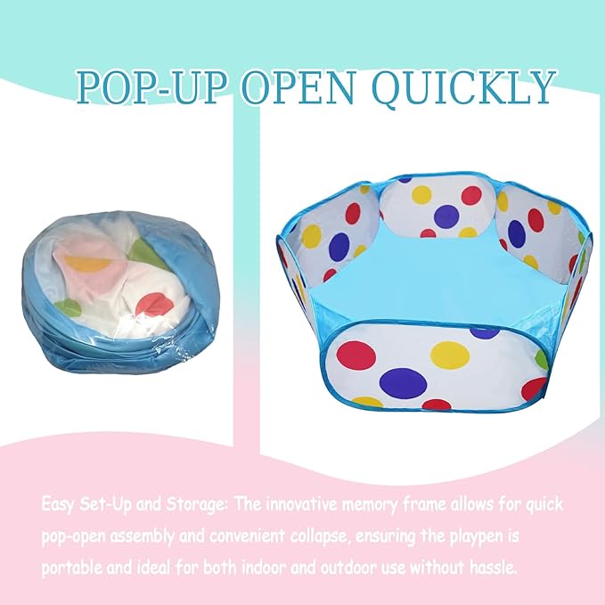 Small Animal Playpen, Portable Guinea Pig Playpen Pet Cage Tent, Waterproof Pop-up Open Pet Tent Metal Wire Yard Fence for Hamster Indoor Outdoor Exercise (Blue)