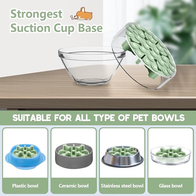 Soft Silicone Anti-Choking Puzzle Bowl Inserts, Anti-Slip to Slow Down Eating, Fits Regular Elevated Dog Bowls
