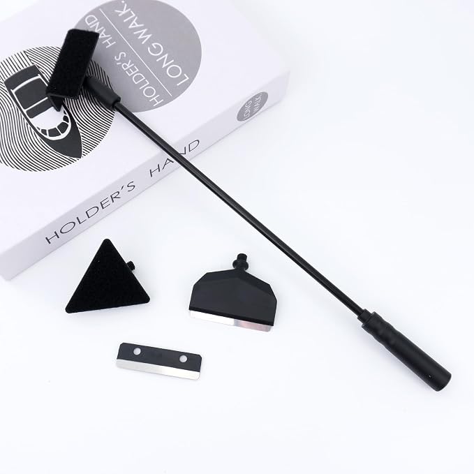 Fish Aquarium Cleaner Kit for Small Nano Tank, 3 in 1 Aquarium Glass Tank Cleaning Kit with Detachable Rod, Algae Scraper, Triangle Flat Brush, Right Angle Brush, Replacement Blade