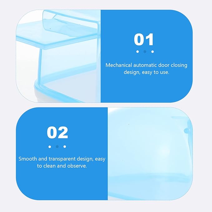 balacoo 2pcs Visible Hamster Bathtub Transparent Plastic Hamster Bath Space for Chinchilla Animals Easy to Use Clean and Durable Dust Bath Container