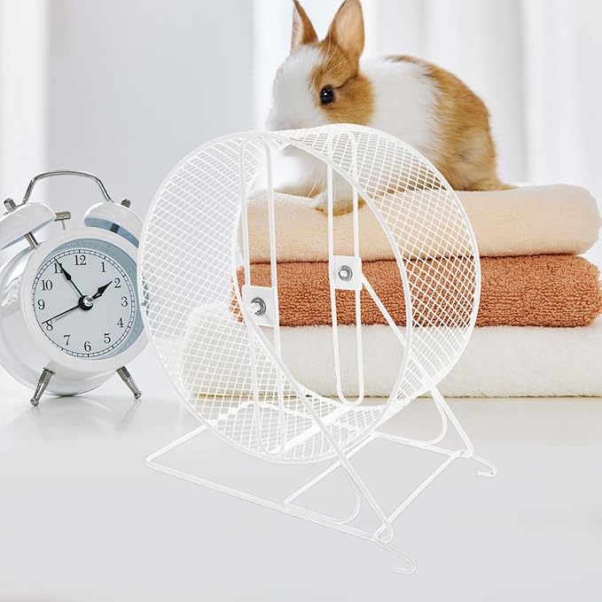ibasenice Silent Hamster Wheel 9.25In Metal Small Animal Exercise Wheel Quiet Running Toy for Hamsters Gerbils Mice with Textured Surface for Nail Care