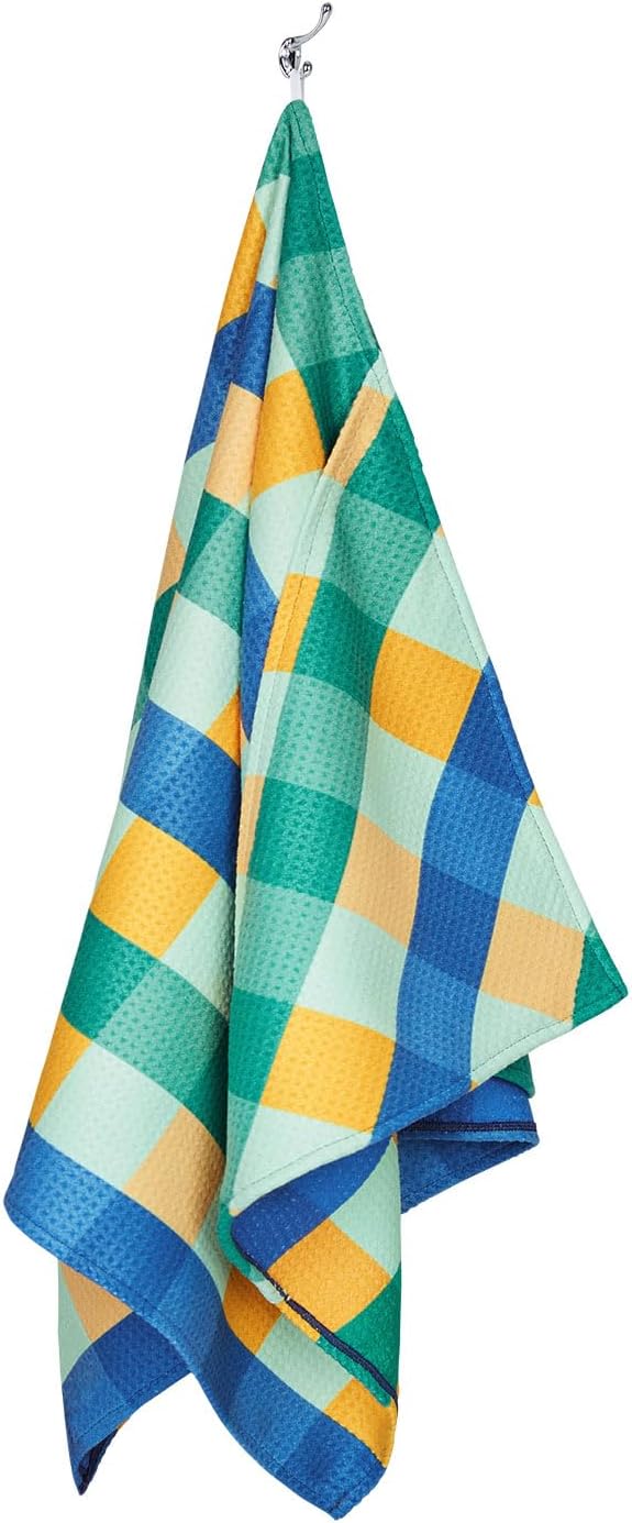 Dock & Bay Pet Towel - Super Absorbent & Quick Drying Dog Towels with Bag - 100% Recycled - Puppy Plaid, Medium (90x50cm, 35x19)