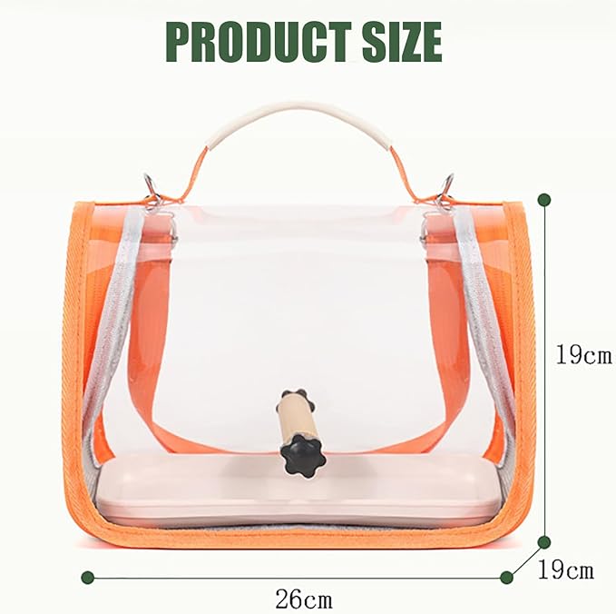 Portable Bird Travel Carrier Breathable Mesh Backpack with Perch Tray Clear View Lightweight Foldable Carrier for Small Parrots Parakeets Lovebirds (Blue)