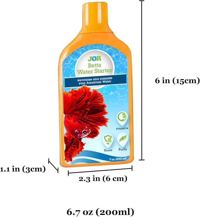 Jor Betta Water Starter, No Aloe Vera Added, 6.75 oz (200 ml), Remove Chlorine, Chromine from Tap Water & Other Harmful Chemical. for Aquarium Shrimp, Fish, Hermit Crab & Snails