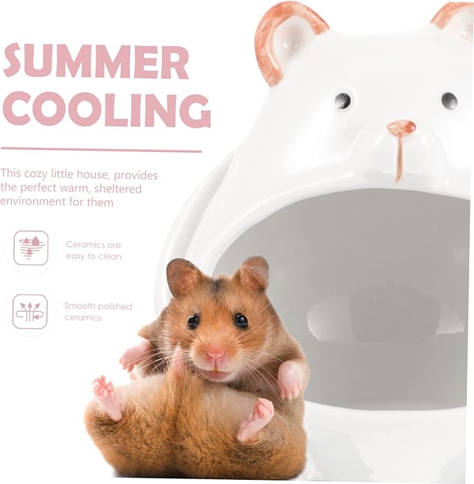 Natural Ceramic Hamster House Chinchilla Cooling Home Pet Nest Hideout for Guinea Pig