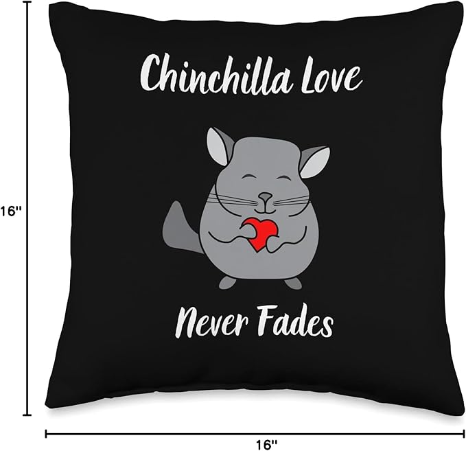 Funny Chinchillas Cage Toys Accessories Dust Bath Chinchilla Pet Love Never Fades Animal Lovers Chew Hay Crew Throw Pillow, 16x16, Multicolor