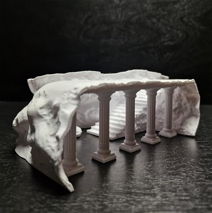 Ancient Aquatics Roman Column Ruins Castle Aquarium Decor, Fish Tank Cave Hideout Decoration, 3D Print Greece Castle Ornament, Safe for Freshwater & Saltwater Tanks (White, L-9.5")