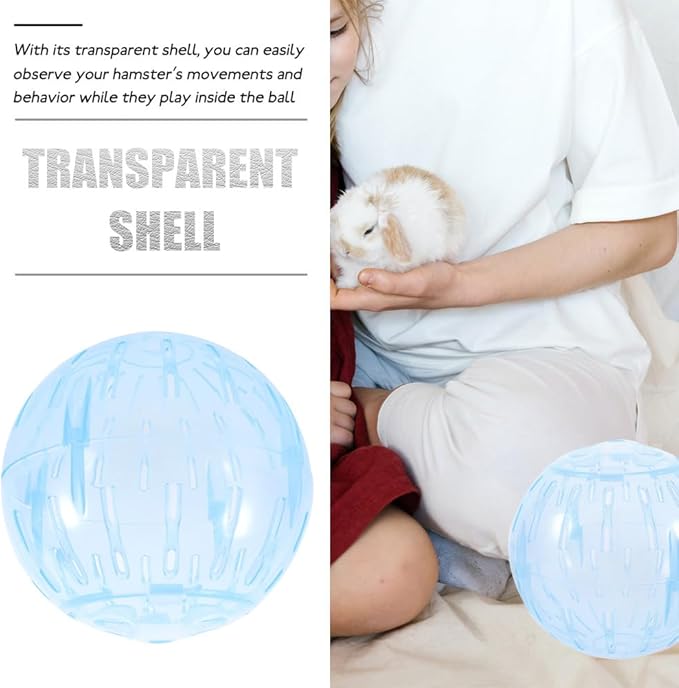 POPETPOP Hamster Running Ball Toy 4 Inch Transparent Exercise Sphere for Small Pets Gerbils Chinchillas Lightweight Portable Activity Ball