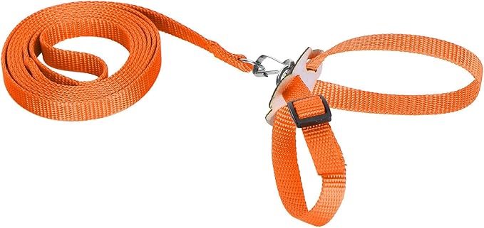 Bird Harness and Leash, 120cm Pet Parrots Adjustable Nylon Anti‑Bite Training Rope for Outdoor Flying Parrot Harness Leash Training Supplies for Parrots Alexandrine, Scarlet, Keck, Mini Macaw(Orange)