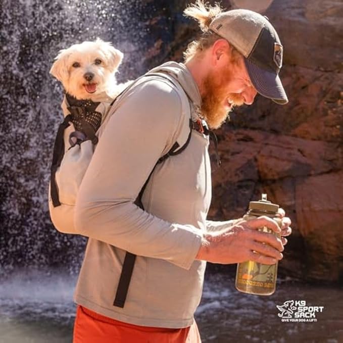 K9 Sport Sack Air 2 - Small, Light Grey - Ideal for Dogs with 13-16” Back Length - Durable, Breathable Backpack-Style Carrier - Perfect for Walks, Short Hikes & Public Transportation
