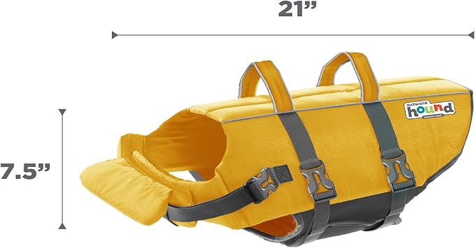 Outward Hound Granby Splash Yellow Dog Life Jacket, XL