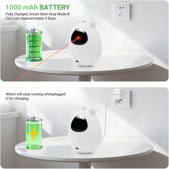 Cat Toy, Cat Toys for Indoor Cats, Cat Laser with 3 Speed Modes and 3 Adjustable Rotation Ranges, Feather Interactive Wobble Toy for Bored Indoor Adult Cats and Kittens