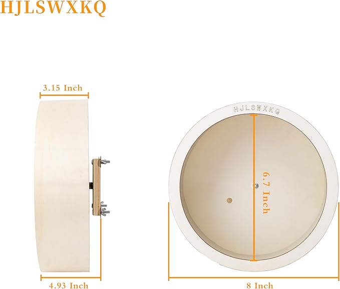 8inch Wall-Mount Silent Hamster Wheel, Wooden Small Animal Exercise Wheel with Removable & Washable Track for Gerbil, Mouse, Syrian Hamster(8in)