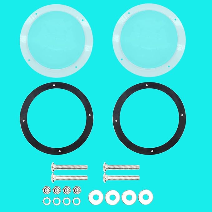 2-Pack 12.4" Acrylic Dog Fence Peek Window – Clear Dome Pet Viewing Panel for Dogs and Cats