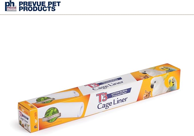 Prevue Pet Products T3 Cage Liner - Bird Cage Accessories, 25 Ft Odor Absorbent Protection, Universal Liner for All Birds, Fits Small, Medium, and Large Enclosures, Simplifies Cleaning - Regular Size
