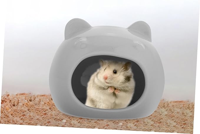Ceramic Hamster Hideout Cozy Small Animal House for Hamsters Gerbils and Chinchillas Washable Nest Cave Comfortable Sleeping Space for Small Pets Versatile Design