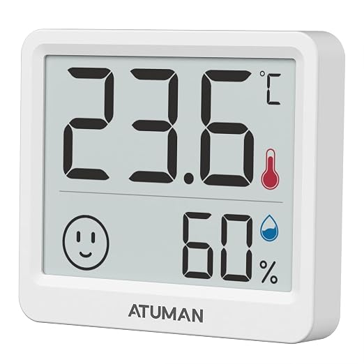 Mini Digital Hygrometer Indoor Thermometer with Temperature and Humidity Monitor for Bedroom, Reptile Tank, Guitar Case, Greenhouse and Cellar Closet, Fahrenheit or Degree Celsius
