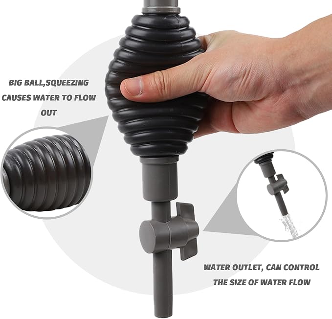 Aquarium Gravel Cleaner Siphon Vacuum, manually Operated Water Changer kit and Cleaning Tools
