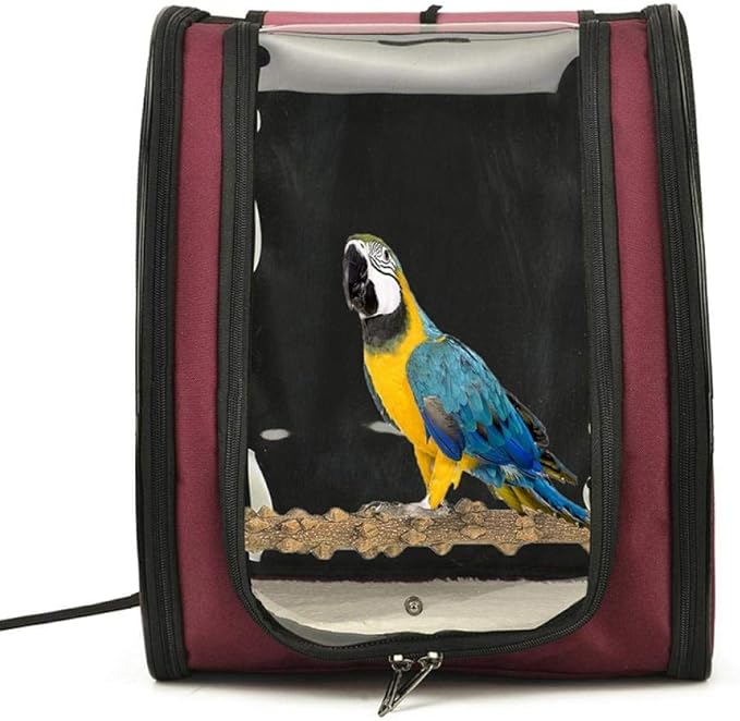 Bird Carriers Pet Parrot Backpack Bird Travel Carrier Outerdoor Breathable Hiking 1Pcs Gray