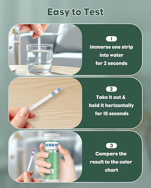 Pawfly 200 Strips Hard Water Test Kit for Calcium & Magnesium (0-425 ppm) Water Hardness Test Kits for Drinking Water Tap Water Well Pool Spa Water Softener Quick Accurate Water Quality Testing Kit