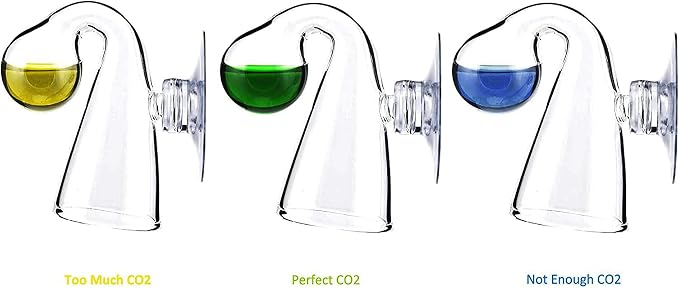NilocG Aquatics Glass CO2 Drop Checker – CO2 Monitor Kit for Aquarium Tank – Functional and Reliable – Transparent Drop Checker, 4dkh/pH Reagent Solution and Suction Cup
