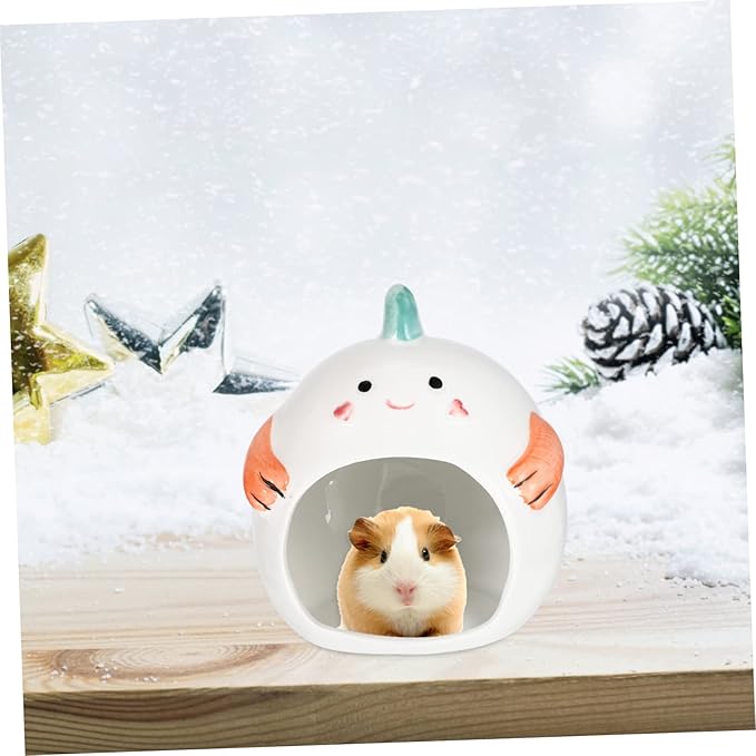 Small Pet Ceramic House Cool Hamster Nest Bed Guinea Pig Bed Ceramic Hamster House