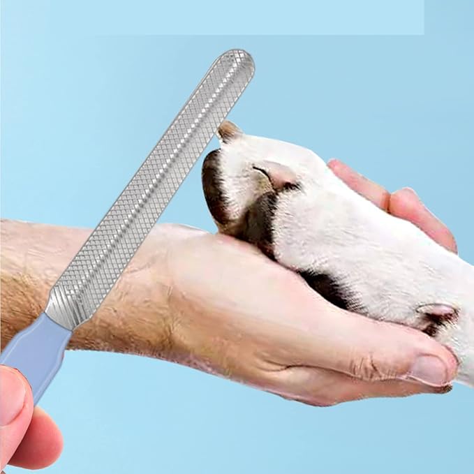 6Pcs Grooming Kit with Brush, Hair Remover, Shampoo Brush, Double-Sided Comb, Nail Clipper and Trimmer for Rabbits, Hamsters, Bunnies, and Guinea Pigs - Blue